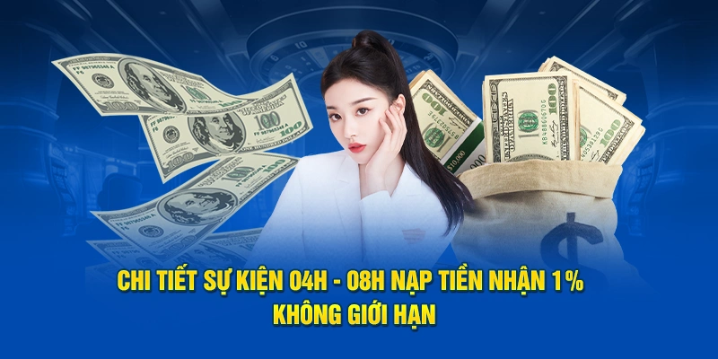 Chi tiết sự kiện 04h - 08h nạp tiền nhận 1% không giới hạn